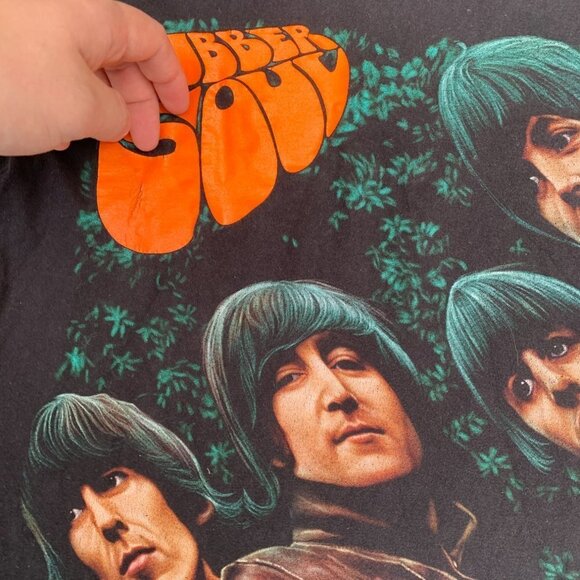 VINTAGE The Beatles Graphic Band Shirt Medium THE ROXX Black - Picture 5 of 9